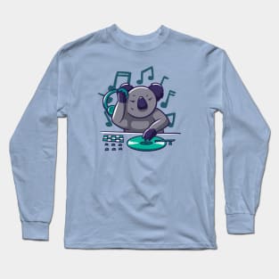 Cute Cartoon Koala DJ Long Sleeve T-Shirt